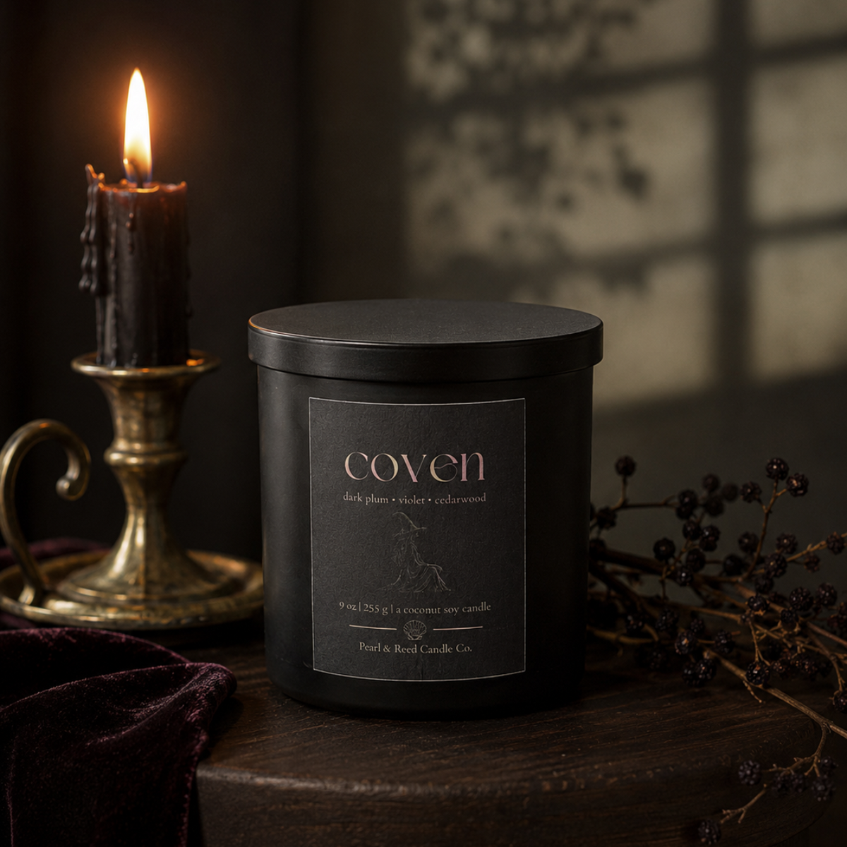 Coven coconut soy candle by Pearl & Reed Candle Co., alternate view