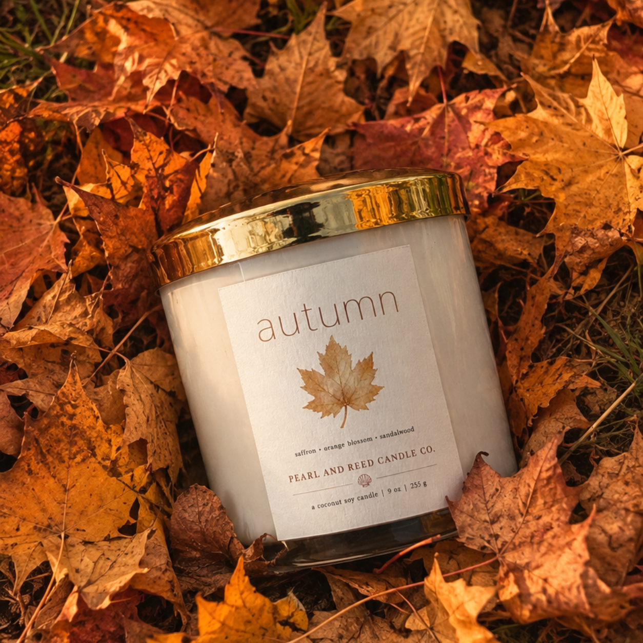 Autumn coconut soy candle by Pearl & Reed Candle Co.