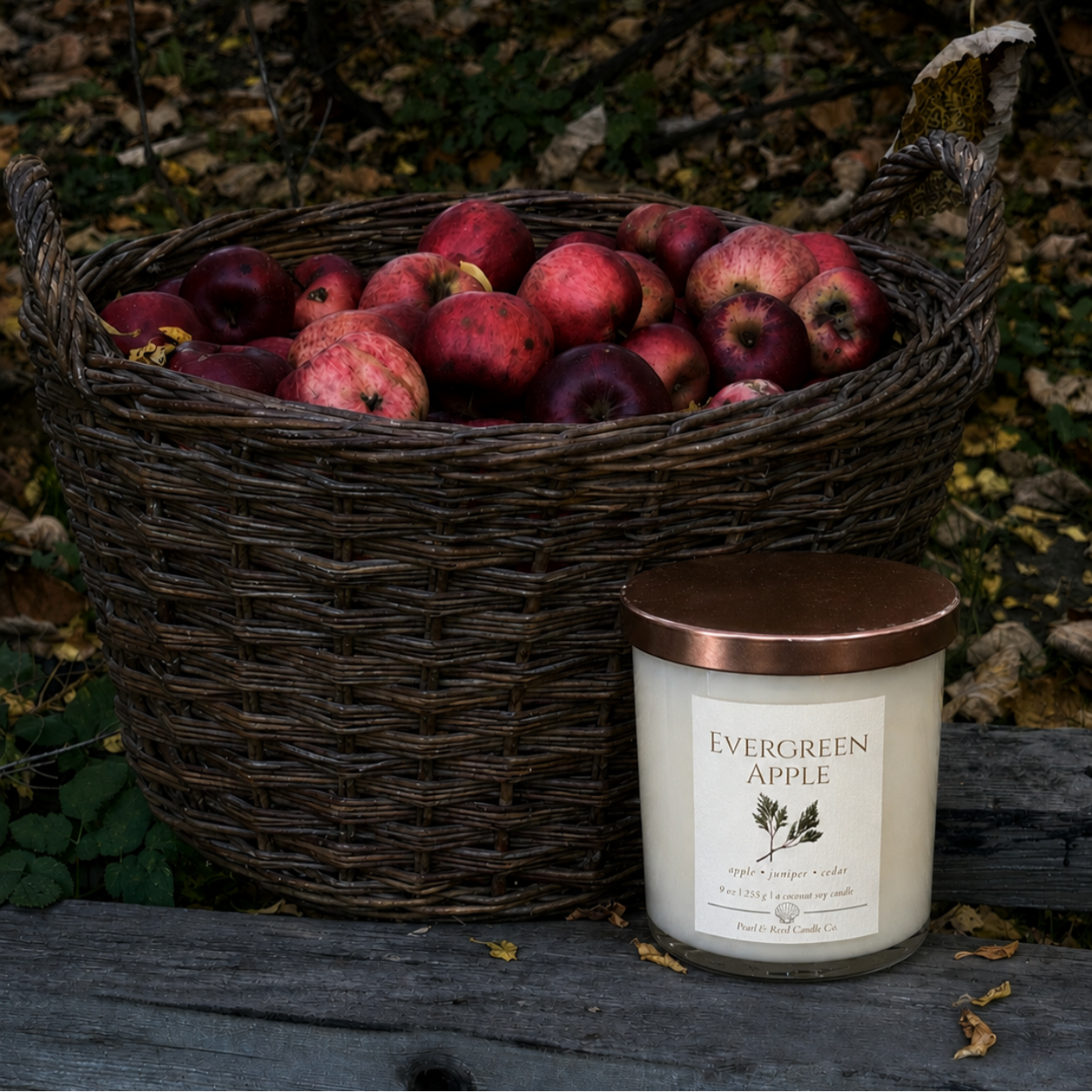 Evergreen Apple coconut soy candle by Pearl & Reed Candle Co.